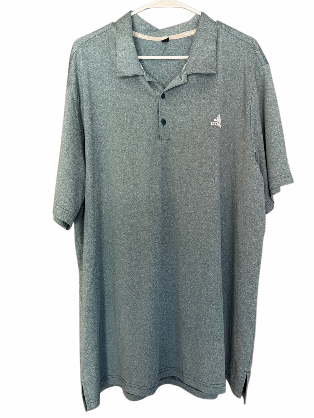 Adidas Golf Polo Shirt Men’s 2XL Blue Heather Performance Stretch Short Sleeve